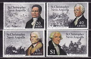 Сен-Кристофер-Невис-Ангилья, 1976, 200 лет США, 4 марки